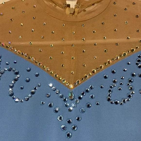Figure Skating Custom Rhinestone Competition Long Sleeve Dress - Picture 3 of 10